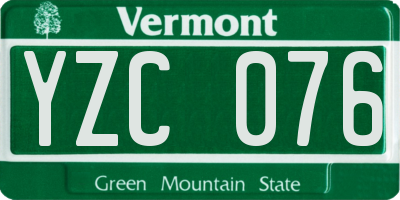 VT license plate YZC076
