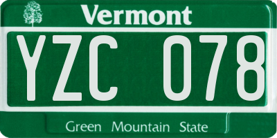 VT license plate YZC078