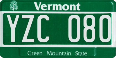 VT license plate YZC080