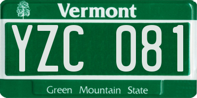 VT license plate YZC081