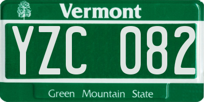 VT license plate YZC082