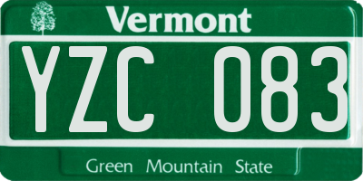 VT license plate YZC083