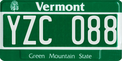 VT license plate YZC088
