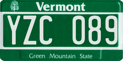 VT license plate YZC089