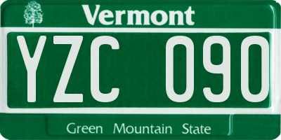 VT license plate YZC090