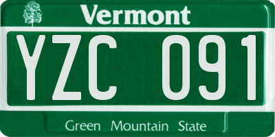 VT license plate YZC091