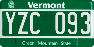 VT license plate YZC093