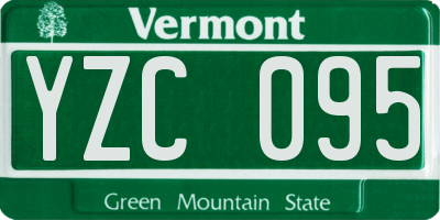 VT license plate YZC095