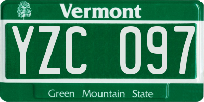 VT license plate YZC097