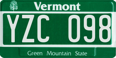VT license plate YZC098
