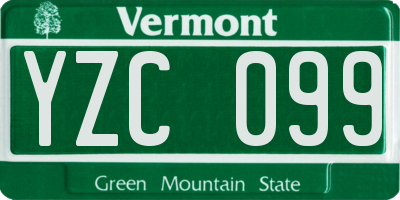 VT license plate YZC099