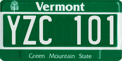 VT license plate YZC101
