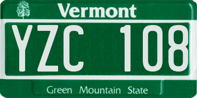 VT license plate YZC108