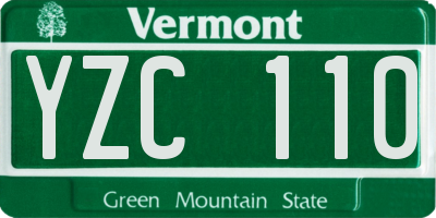 VT license plate YZC110