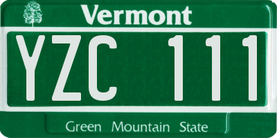 VT license plate YZC111