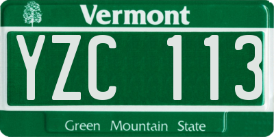 VT license plate YZC113