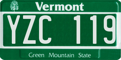 VT license plate YZC119