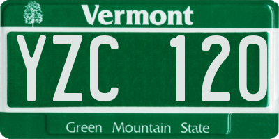 VT license plate YZC120