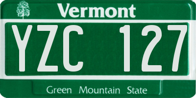 VT license plate YZC127