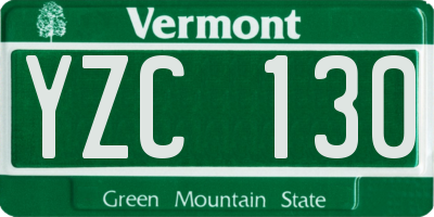 VT license plate YZC130