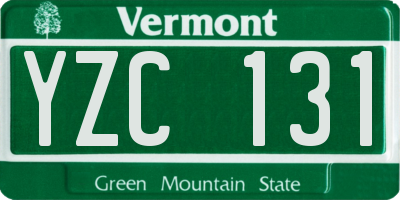 VT license plate YZC131