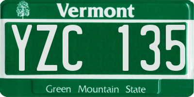 VT license plate YZC135