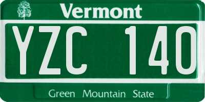 VT license plate YZC140