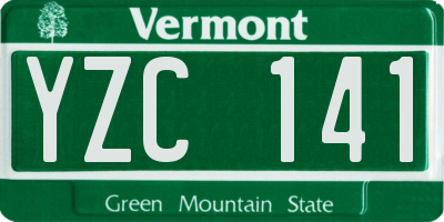 VT license plate YZC141