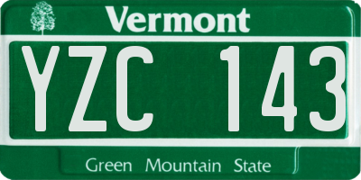 VT license plate YZC143