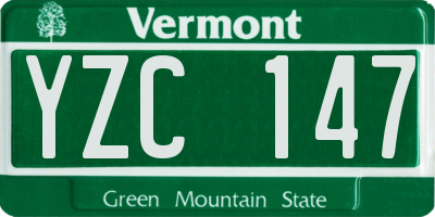 VT license plate YZC147