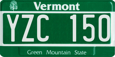 VT license plate YZC150