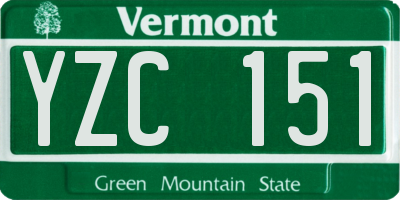 VT license plate YZC151