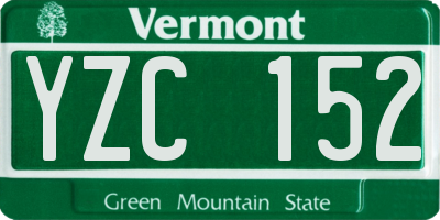 VT license plate YZC152