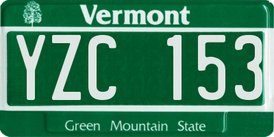 VT license plate YZC153