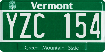 VT license plate YZC154