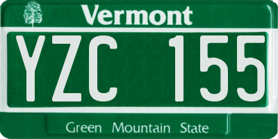 VT license plate YZC155