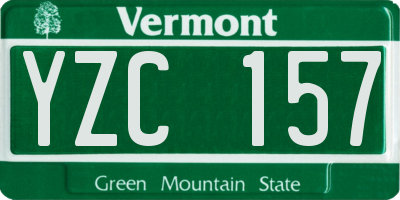 VT license plate YZC157