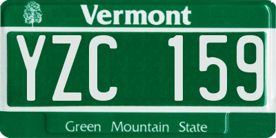 VT license plate YZC159
