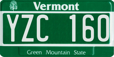 VT license plate YZC160