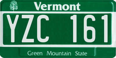 VT license plate YZC161