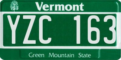 VT license plate YZC163