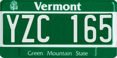 VT license plate YZC165
