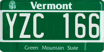 VT license plate YZC166