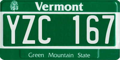 VT license plate YZC167