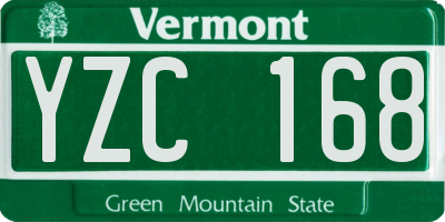 VT license plate YZC168