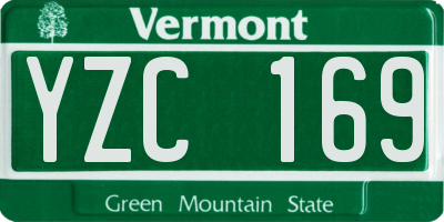 VT license plate YZC169