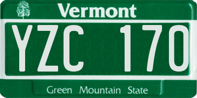 VT license plate YZC170