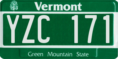 VT license plate YZC171
