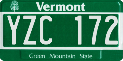 VT license plate YZC172