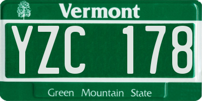 VT license plate YZC178